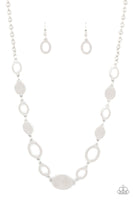 Working OVAL-time - Silver Necklace Paparazzi