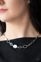 Working OVAL-time - Silver Necklace Paparazzi