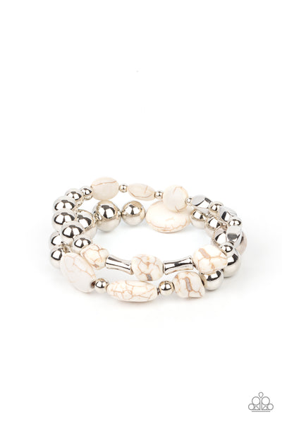 Authentically Artisan - White Bracelet Paparazzi