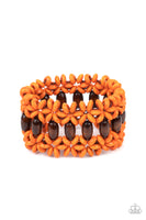 Bali Beach Retreat - Orange Wooden Bracelet Paparazzi