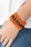 Bali Beach Retreat - Orange Wooden Bracelet Paparazzi