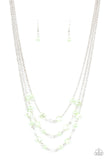 Let The Record GLOW - Green Necklace Paparazzi