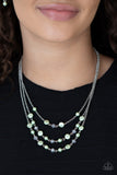 Let The Record GLOW - Green Necklace Paparazzi
