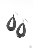 Hand It OVAL! - Black Earrings Paparazzi