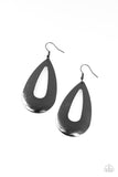 Hand It OVAL! - Black Earrings Paparazzi