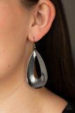 Hand It OVAL! - Black Earrings Paparazzi