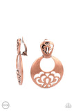 Industrial Eden - Copper Clip-on Earrings Paparazzi