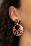 Industrial Eden - Copper Clip-on Earrings Paparazzi