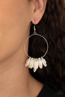 Sailboats and Seashells - White Earrings Paparazzi