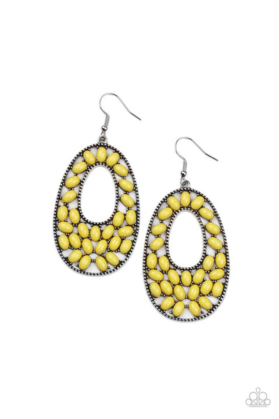 Beaded Shores - Yellow Earrings Paparazzi