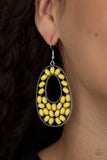 Beaded Shores - Yellow Earrings Paparazzi