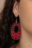 Beaded Shores - Red Earrings Paparazzi