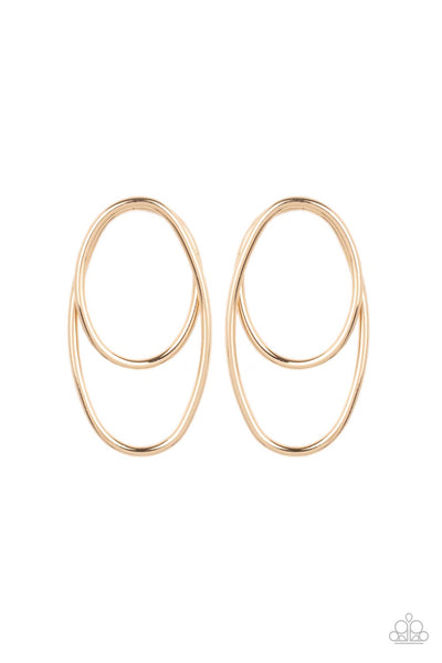 So OVAL-Dramatic - Gold Earrings Paparazzi