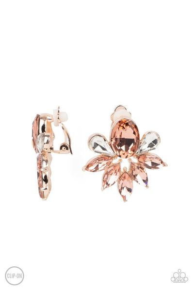 Fearless Finesse - Rose Gold Earrings Paparazzi