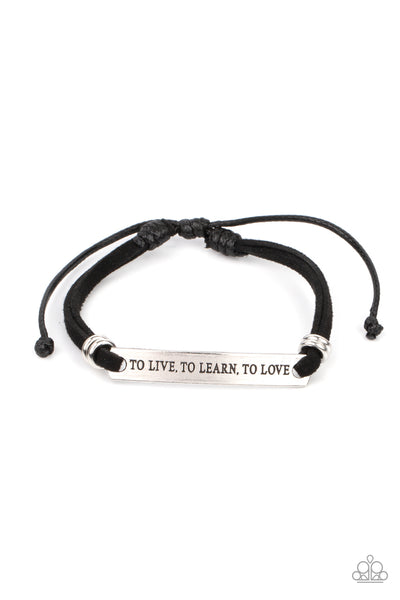 To Live, To Learn, To Love - Black Bracelet Paparazzi