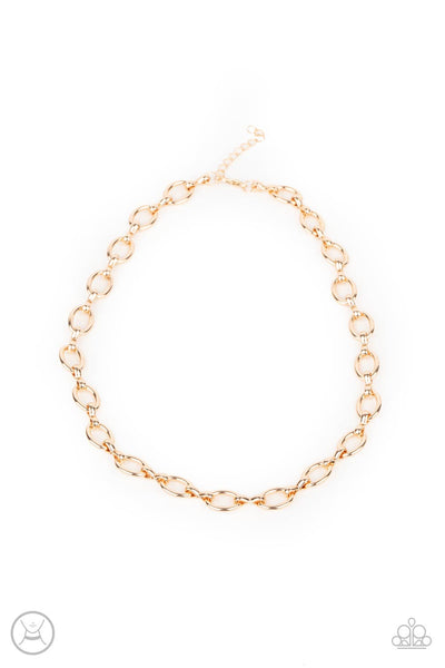 Craveable Couture - Gold Choker Necklace Paparazzi