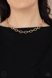 Craveable Couture - Gold Choker Necklace Paparazzi