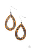 Tear Tracks - Orange Earrings Paparazzi