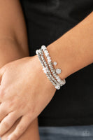 Glacial Glimmer - White Bracelets Paparazzi