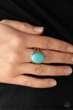 Divine Deserts - Brass and Turquoise Ring Paparazzi