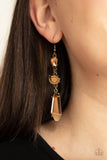 Sophisticated Smolder - Brass Earrings Paparazzi