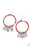 Garden Chimes - Red  Earrings Paparazzi