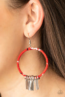 Garden Chimes - Red  Earrings Paparazzi