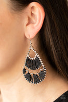 Samba Scene - Black Earrings Paparazzi