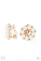 Roundabout Ritz - Gold Pearl Clip-on Earrings