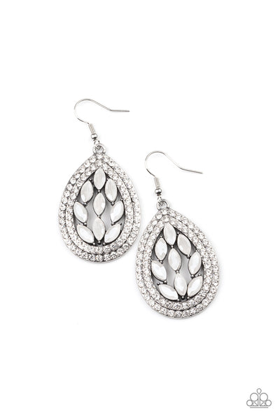 Encased Elegance - White Earrings Paparazzi