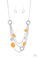 Oceanside Spa - Orange Necklace Paparazzi