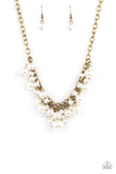 Down For The COUNTESS - Brass Pearl Necklace Paparazzi