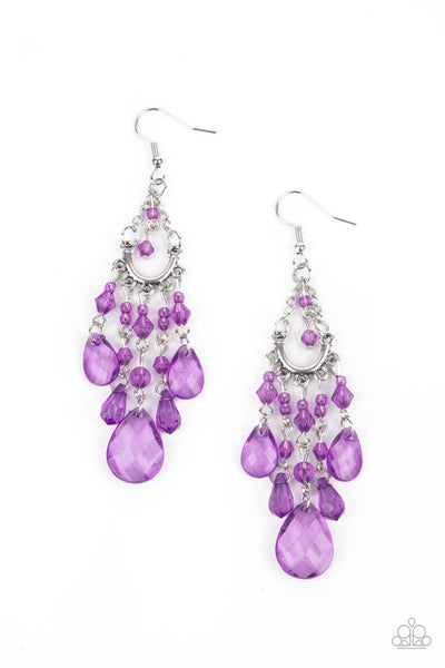 Paid Vacation - Purple Earrings Paparazzi