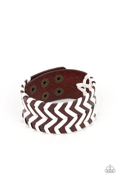 Biker Badlands - Brown Wrap Bracelet Paparazzi