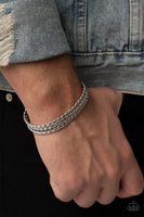 Line of Scrimmage - Silver Bracelet Paparazzi