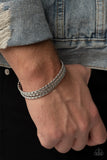 Line of Scrimmage - Silver Bracelet Paparazzi