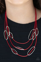 Check Your CORD-inates - Red Necklace Paparazzi