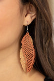 WINGING Off The Hook - Brown Earrings