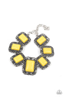 Retro Rodeo - Yellow Bracelet Paparazzi