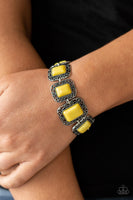 Retro Rodeo - Yellow Bracelet Paparazzi