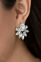 Fearless Finesse - White Clip-on Earrings Paparazzi