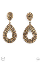 Pack In The Pizzazz - Brass Clip-On Earrings Paparazzi