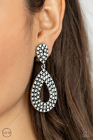 Pack In The Pizzazz - White Clip On Earrings Paparazzi