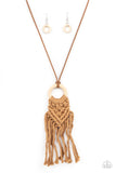 Crafty Couture - Brown Macrame Necklace Paparazzi