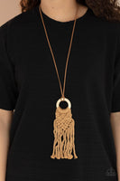 Crafty Couture - Brown Macrame Necklace Paparazzi