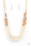 Powerhouse Perfection - Gold Pearl Necklace Paparazzi