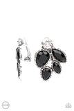 Fancy Foliage - Black Clip-on Earrings Paparazzi