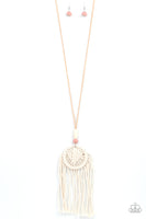 Desert Dreamscape - Pink Macramé Necklace Paparazzi