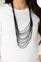 Nice CORD-ination - Black Corded Necklace Paparazzi