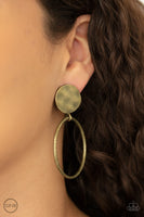 Undeniably Urban - Brass Clip-On Earrings Paparazzi